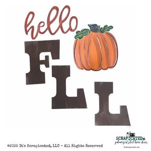 Porch Candy® Fall Changeable Porch Sign Hello Fall Pumpkin Brown