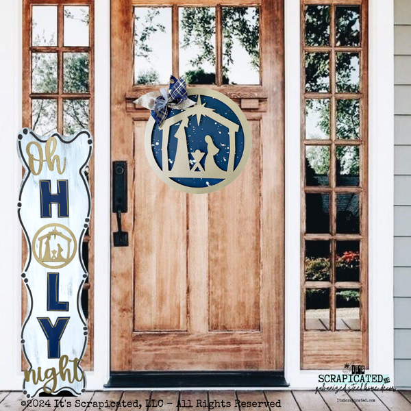 Porch Candy® Christmas Changeable Porch Sign Oh HOly Night Nativity