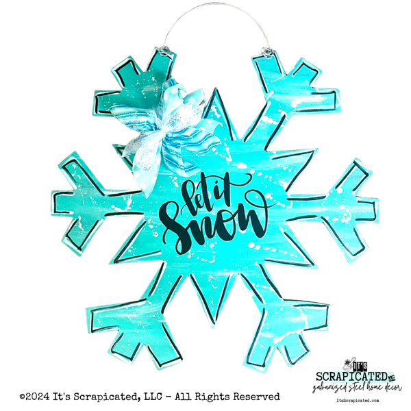 IN STOCK - 24 Inch Door Hanger - Splatter Snowflake With Glitter