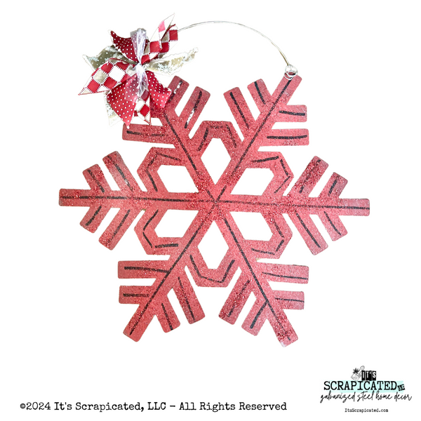 24 Inch Door Hanger Snowflake - Stay Cozy Snowflake