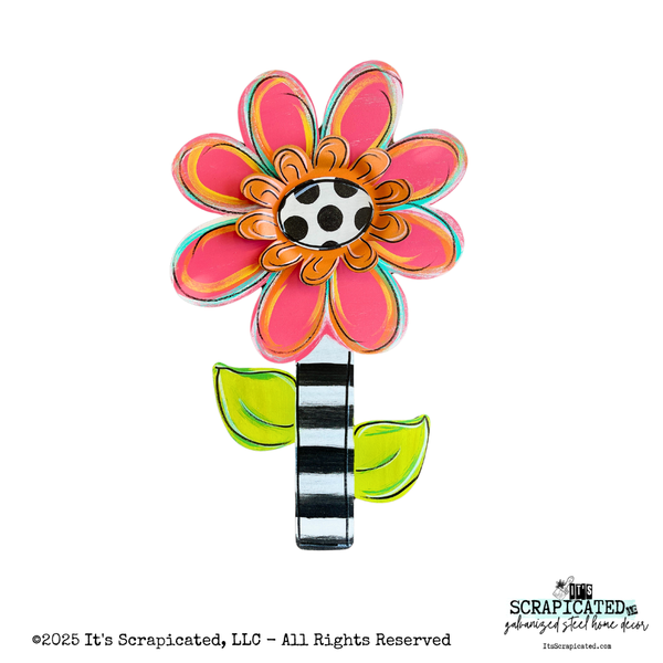 Spring Door Hanger Tall Layered Flower