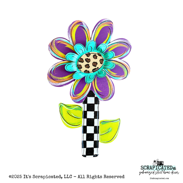 Spring Door Hanger Tall Layered Flower