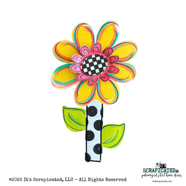 Spring Door Hanger Tall Layered Flower