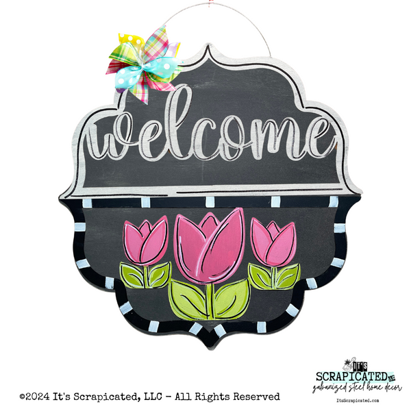 Spring Changeable Door Hanger Door Candy™ 3 Tulips