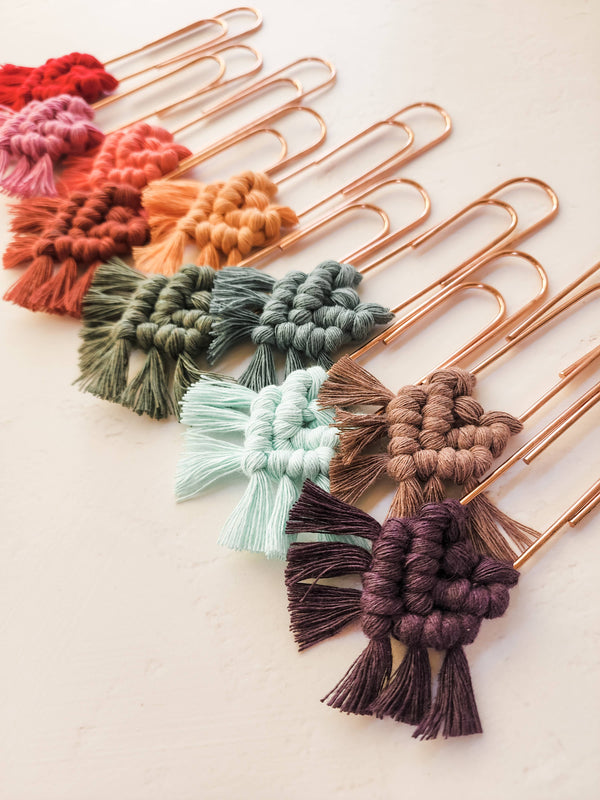 Macrame Bookmark / Notebook Jumbo Clip - Variety Pack