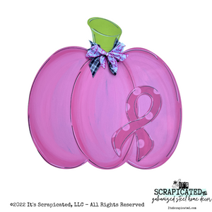 Door Hanger Bubbly Pumpkin Breast Cancer Awareness