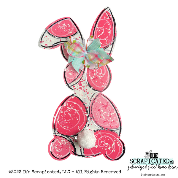 Easter Door Hanger Bunny Silhouette Whimsical Polka Dot