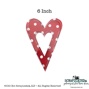 Cutout Heart - Red Polka Dots