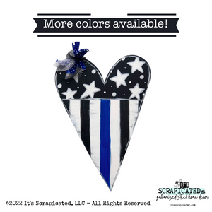 First Responder Door Hanger First Responder Skinny Heart Flag