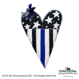First Responder Door Hanger First Responder Skinny Heart Flag