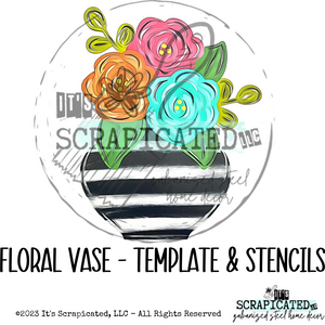 Digital Download Floral Vase Template/Stencil