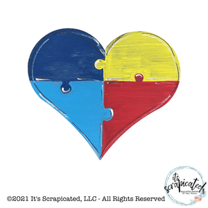 Door Hanger Autism Awareness Heart