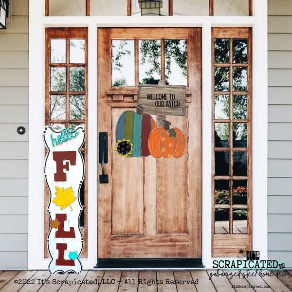 Porch Candy® Fall Changeable Porch Sign Hello Fall Leaf