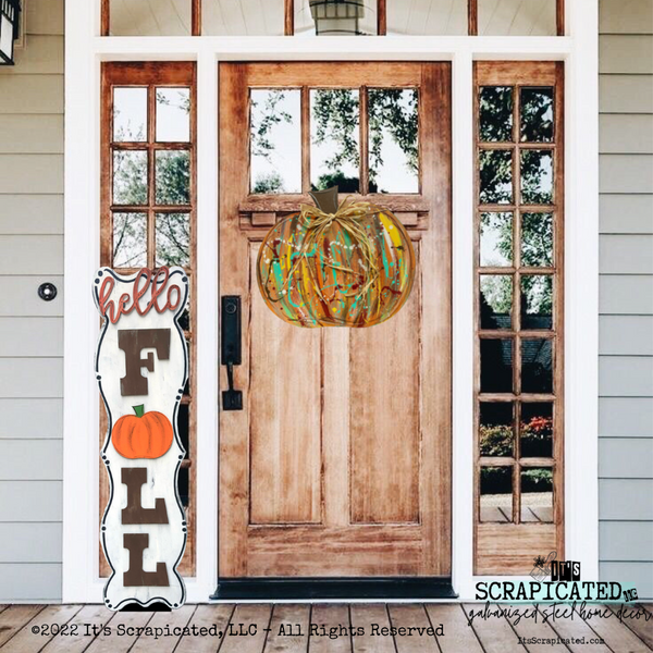 Porch Candy® Fall Changeable Porch Sign Hello Fall Pumpkin Brown