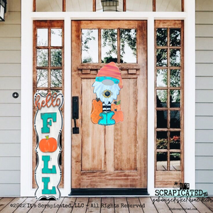 Porch Candy® Fall Changeable Porch Sign Hello Fall Pumpkin Teal