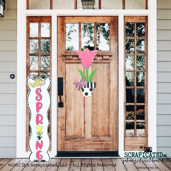 Porch Candy® Spring Changeable Porch Sign Hello Spring Tulip