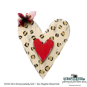 Valentin'e Day Door Hanger Layered Heart - Leopard & Red