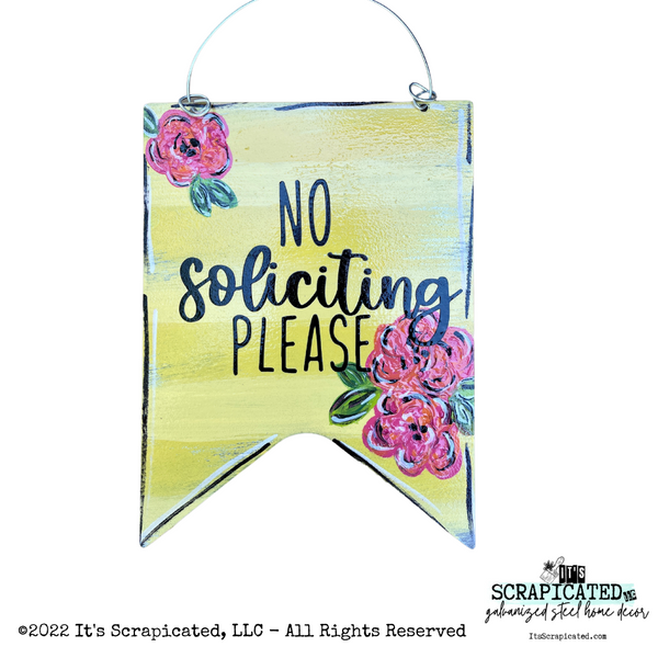 8 Inch No Soliciting Sign - Yellow