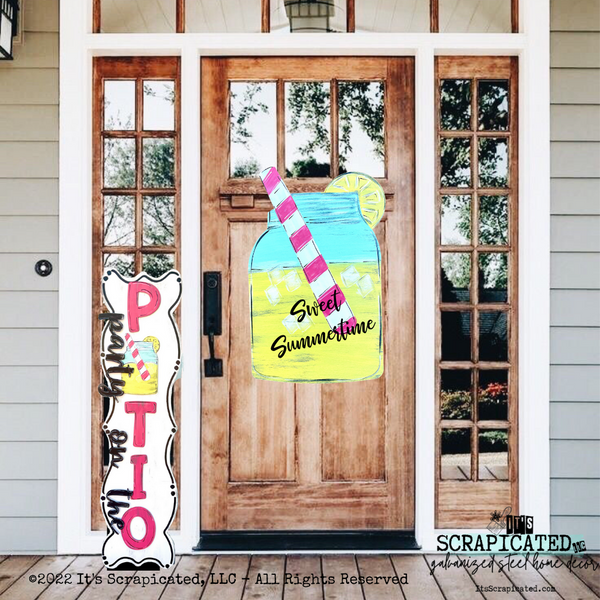 Porch Candy® Summer Changeable Porch Sign Party on the Patio Mason Jar