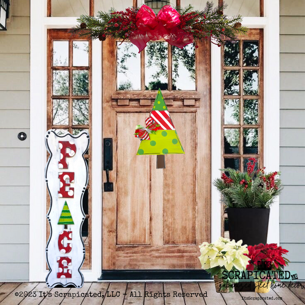 Porch Candy® Christmas Changeable Porch Sign Peace Christmas Tree