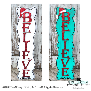 Porch Candy® Christmas Changeable Porch Sign Believe Santa