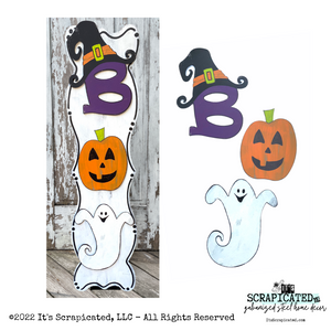 Porch Candy® Halloween Changeable Porch Sign BOO Ghost Jack-O-Lantern