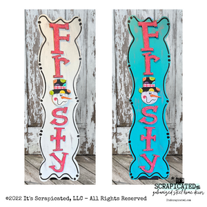 Porch Candy® Christmas Winter Changeable Porch Sign Frosty Pink