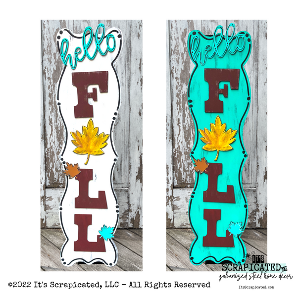 Porch Candy® Fall Changeable Porch Sign Hello Fall Leaf
