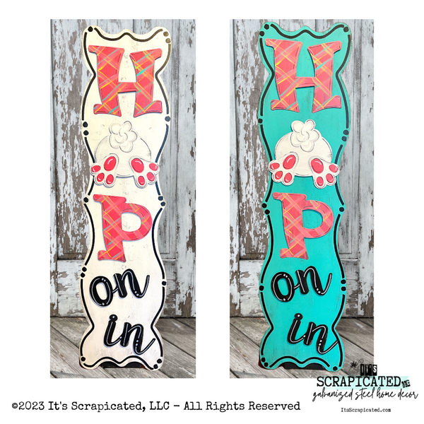 Porch Candy® Easter Changeable Porch Sign Hop On In Bunny Behind