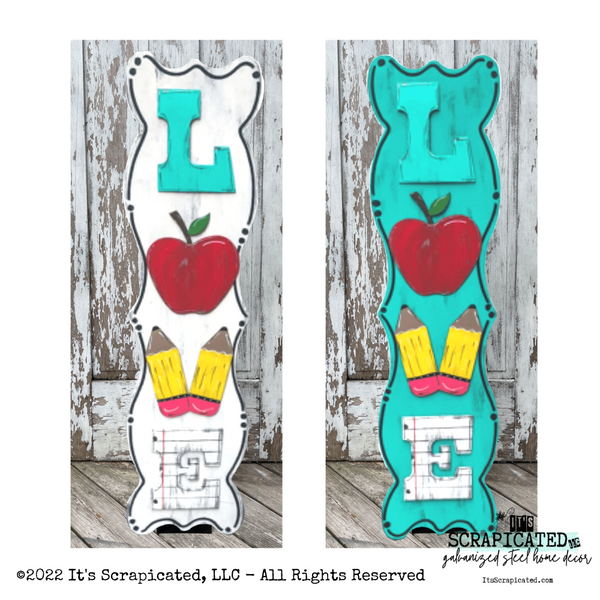 Porch Candy® Changeable Porch Sign Love Teach Apple