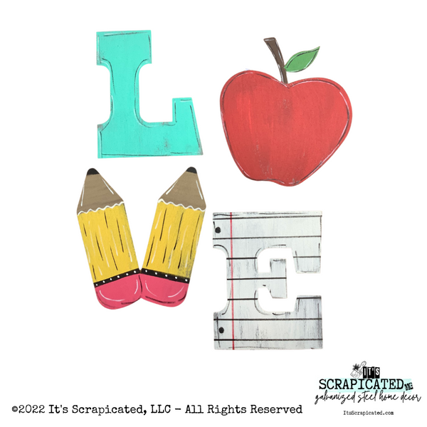 Porch Candy® Changeable Porch Sign Love Teach Apple