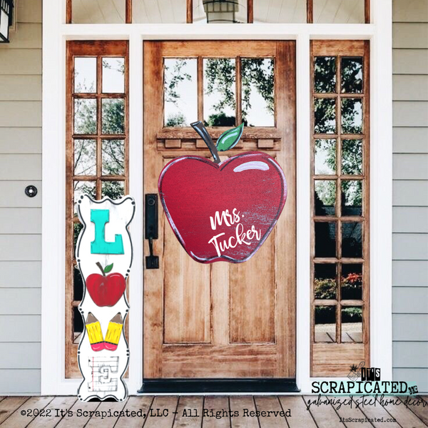 Porch Candy® Changeable Porch Sign Love Teach Apple