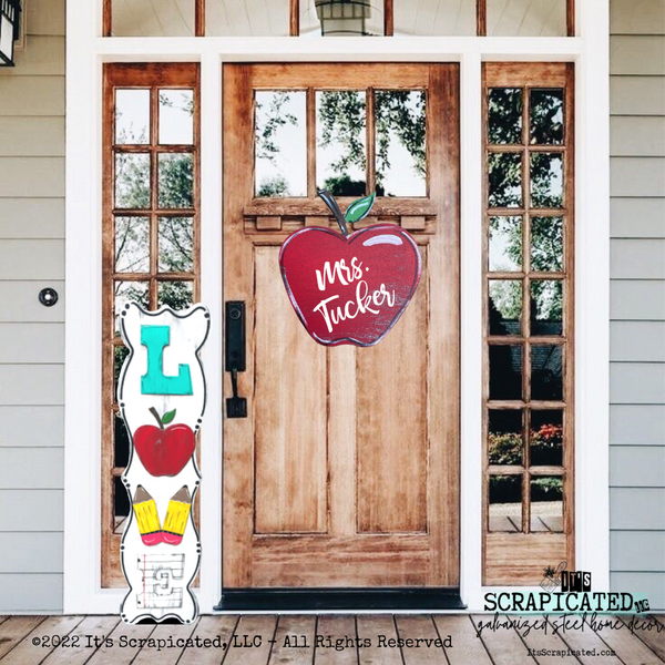 Porch Candy® Changeable Porch Sign Love Teach Apple