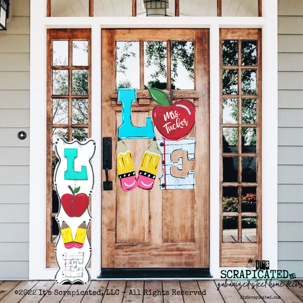 Porch Candy® Changeable Porch Sign Love Teach Apple