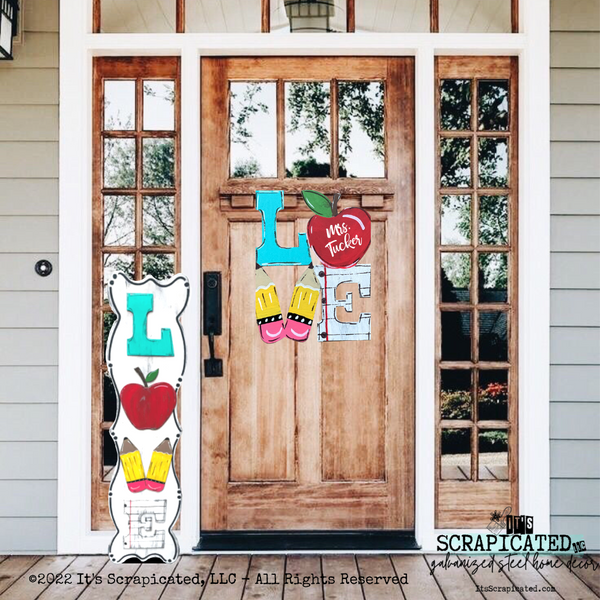 Porch Candy® Changeable Porch Sign Love Teach Apple