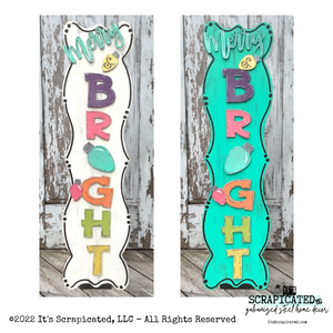 Porch Candy® Christmas Changeable Porch Sign Merry and Bright Jewel tone