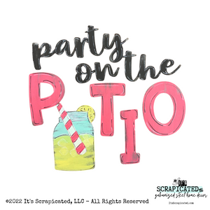 Porch Candy® Summer Changeable Porch Sign Party on the Patio Mason Jar