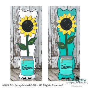 Porch Candy® Summer Fall Changeable Porch Sign Sunflower in a Mason Jar
