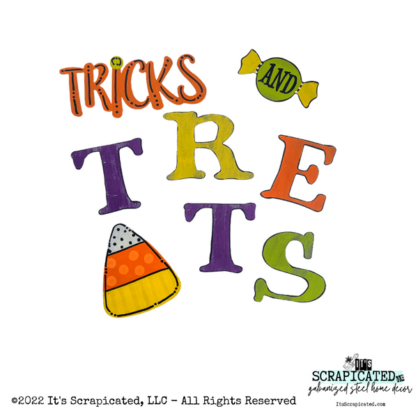 Porch Candy® Halloween Changeable Porch Sign Ticks & Treats Candy Corn