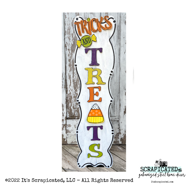 Porch Candy® Halloween Changeable Porch Sign Ticks & Treats Candy Corn