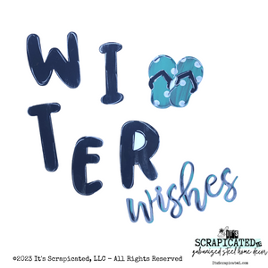 Porch Candy® Winter Changeable Porch Sign Winter Wishes Mittens Flip Flops
