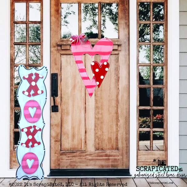 Porch Candy® Valentine's Day Changeable Porch Sign XOXO Pink Stripe Red Polka Dot
