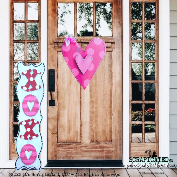 Porch Candy® Valentine's Day Changeable Porch Sign XOXO Pink Stripe Red Polka Dot