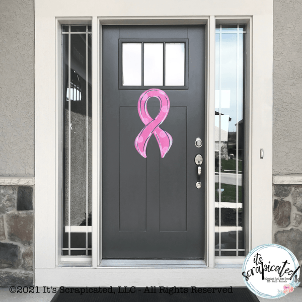 Door Hanger Breast Cancer Awareness Ribbon