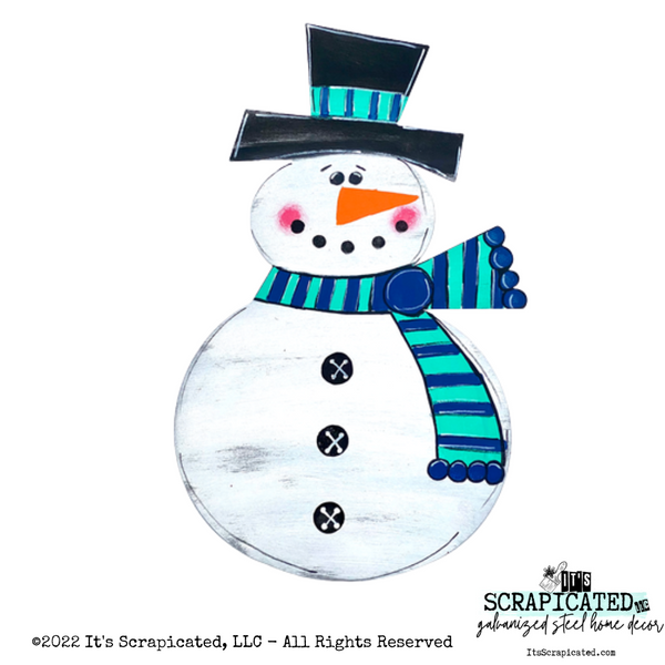 Winter Door Hanger Snowman With Scarf 