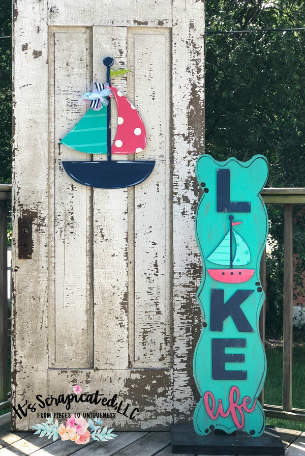Porch Candy® Changeable Porch Sign Lake Life Sailboat