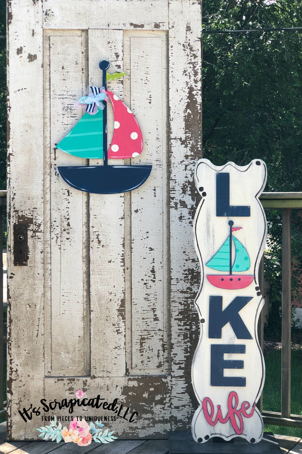Porch Candy® Changeable Porch Sign Lake Life Sailboat