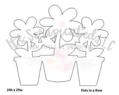 Pots In A Row (3 Flower Pots) It's Scrapicated, LLC 